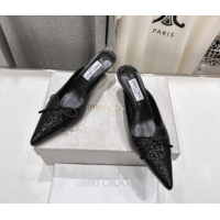 Modern Jimmy Choo Scarlett 50 Mules in Elaphe Print Leather Black 5071909