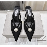Unique Style Jimmy Choo Satin Mules with 5cm Heel Black 071911