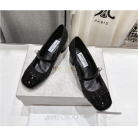 Shop Duplicate Jimmy Choo Elisa 45 Pumps in Glitter & Patent leather Black 5071915