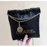 Buy Promotional Chanel 22 Mini Bag in Haas Grainy Calfskin AS3980 Black 2025 Top Quality