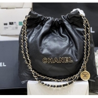 Famous Brand Chanel 22 Small Bag in Haas Grainy Calfskin AS3260 Black 2025 Top Quality