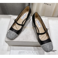 Good Looking Jimmy Choo Elisa 45 Pumps in Nappa leather & Glitter Black/Silver 5071918