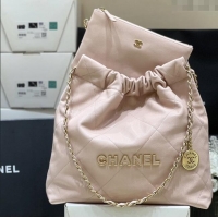 Buy Discount Chanel 22 Small Bag in Haas Grainy Calfskin AS3260 Pink 2025 Top Quality
