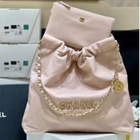 Market Sells Chanel 22 Bag in Haas Grainy Calfskin AS3261 Pink 2025 Top Quality