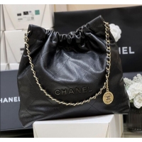 New Product Chanel 22 Bag in Grainy Calfskin AS3260 Black/Gold 2025 Top Quality