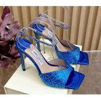 Grade Quality Jimmy Choo Saeda 85 Patent Leather Sandals Blue 5072302
