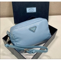 Best Price Prada Small Re-Nylon pouch 1NS021 Light Blue 2025