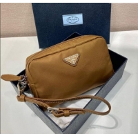 Top Grade Prada Small Re-Nylon pouch 1NS021 Brandy Brown 2025