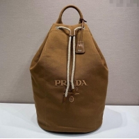 Good Taste Prada Mens Canvas drawstring duffle bag 2VY011 Tabacco Brown 2025