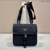 Discount Prada Mens Re-Nylon and Saffiano leather shoulder bag 2VD077 Black 2025