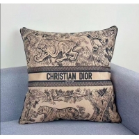Famous Brand Dior Embroidered Cotton Square Pillow 50x50cm D060705 2025