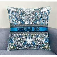 Well Crafted Dior Embroidered Cotton Square Pillow 50x50cm D060713 2025