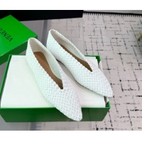Grade Quality Bottega Veneta Sofia Ballerinas Flat in Padded Intreccio Leather White 827698