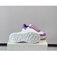 Best Price Alexander McQueen Oversized Sneakers in Calfskin Leather AM06 White/Purple 5081506