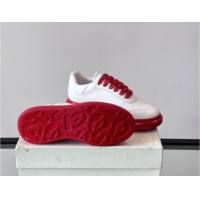 Good Quality Alexander McQueen Oversized Sneakers in Calfskin Leather AM11 White/Red 5081511