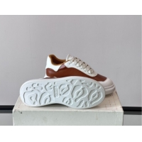 Best Grade Alexander McQueen Oversized Sneakers in Calfskin Leather AM12 Brown/White 5081512