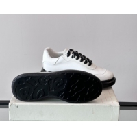 Low Price Alexander McQueen Oversized Sneakers in Calfskin Leather AM13 White/Black 5081513