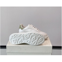 Most Popular Alexander McQueen Oversized Sneakers in Calfskin Leather AM20 White/Light Green 5081907