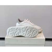 Good Looking Alexander McQueen Oversized Sneakers in Calfskin Leather AM21 White/Light Grey 5081908