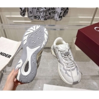 Low Cost Gucci 2.0 Sneakers in Mesh and Leather Grey/White 816489