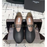 Promotional Alaia Ballet Flats in Calfskin Leather with Double Buckle Strap 0810 Black 2024
