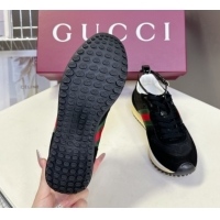 Shop Duplicate Gucci Women's Re-Motion Sneakers with Ankle Strap in GG Canvas and Suede Black 832918