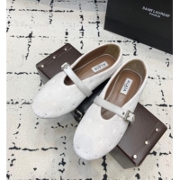 Famous Brand Alaia Ballet Flats in Velvet AL100801 Light Pink 2024