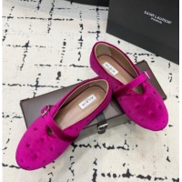 Top Grade Alaia Ballet Flats in Velvet AL100801 Purple 2024