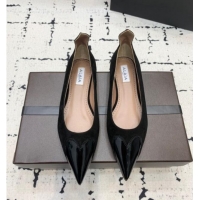 Buy Inexpensive Alaia Le Cœur Heart Ballet Flats in Suede and Patent Leather AL100803 Black 2024