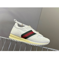 Good Quality Gucci Women's Re-Motion Sneakers with Ankle Strap in GG Canvas and Suede White 832918