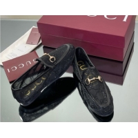Stylish Gucci GG Mesh and Patent Leather Jordaan Loafers Black 0712037