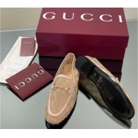 Grade Quality Gucci GG Mesh and Patent Leather Jordaan Loafers Nude 0712038