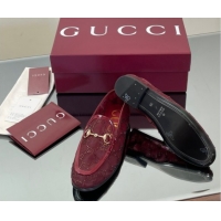 Buy Discount Gucci GG Mesh and Patent Leather Jordaan Loafers Red 0712039