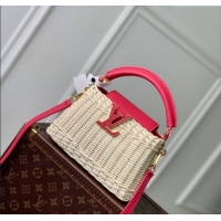 Best Price Louis Vuitton Capucines Mini Bag in Rattan and Leather M26005 Pink 2025
