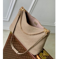 Luxury Cheap Louis Vuitton Boulogne GM bag in Leather M25854 Tourterelle Grey 2025