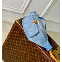 Top Quality Louis Vuitton Mens Rush Bumbag in Blue Damier Denim 3D Canvas N00205 2025