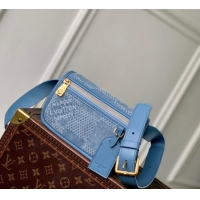 Well Crafted Louis Vuitton Mens Bosphore Wearable Wallet Mini Bag in Blue Damier Denim 3D Canvas N00210 2025