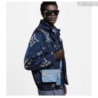 Well Crafted Louis Vuitton Mens Bosphore Wearable Wallet Mini Bag in Blue Damier Denim 3D Canvas N00210 2025