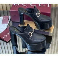 Pretty Style Gucci Platform Mule with Horsebit 835315 Black