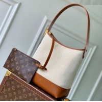 Super Quality Louis Vuitton Low Key Hobo PM Hobo Bag in Cotton Canvas and Leather M25468 Beige/Brown 2025