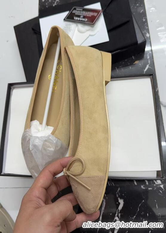 ​Trendy Design Chanel Suede Ballerinas Flat CH1203 Light Brown