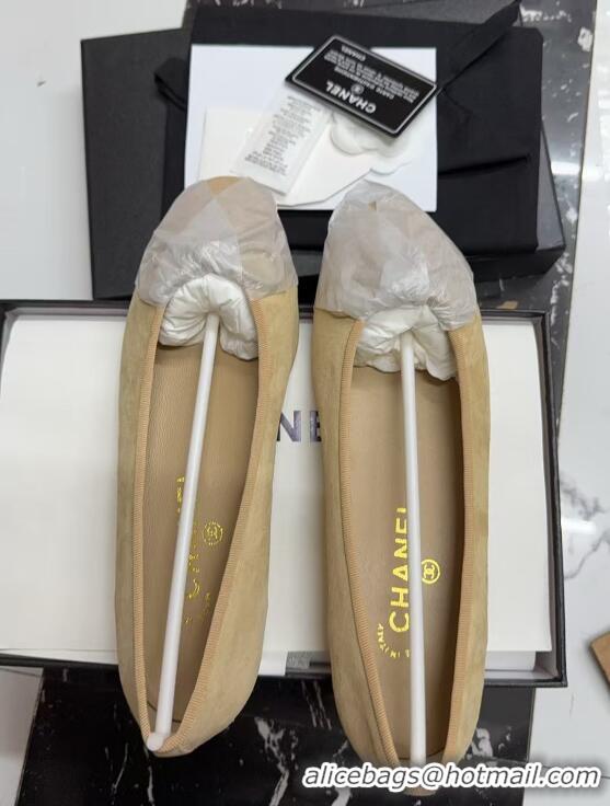 ​Trendy Design Chanel Suede Ballerinas Flat CH1203 Light Brown