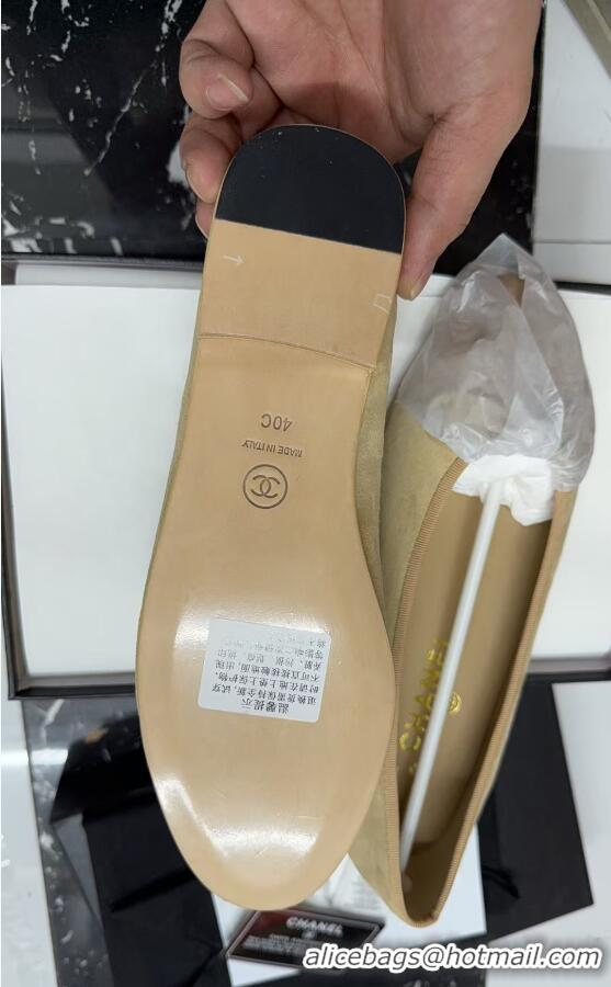 ​Trendy Design Chanel Suede Ballerinas Flat CH1203 Light Brown