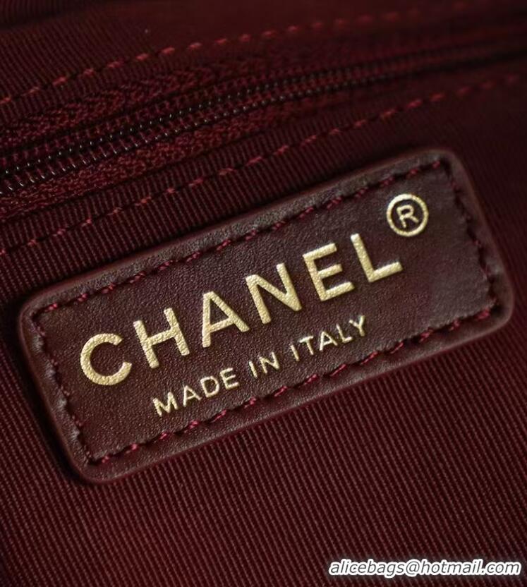 Top Quality Chanel Quilted Suede Hobo Shopping Bag CH081201 Red 2025