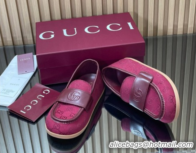 Popular Style Gucci GG Canvas Flat Loafers Red 2025 GG082804