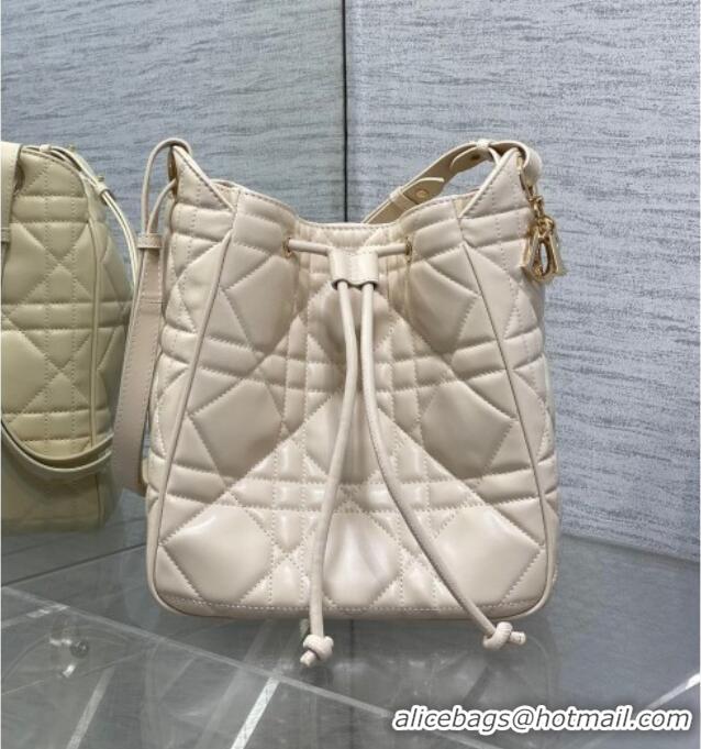 Buy Discount Dior Medium D-Motion Bag in Macrocannage Lambskin 0806 Ivory White 2025