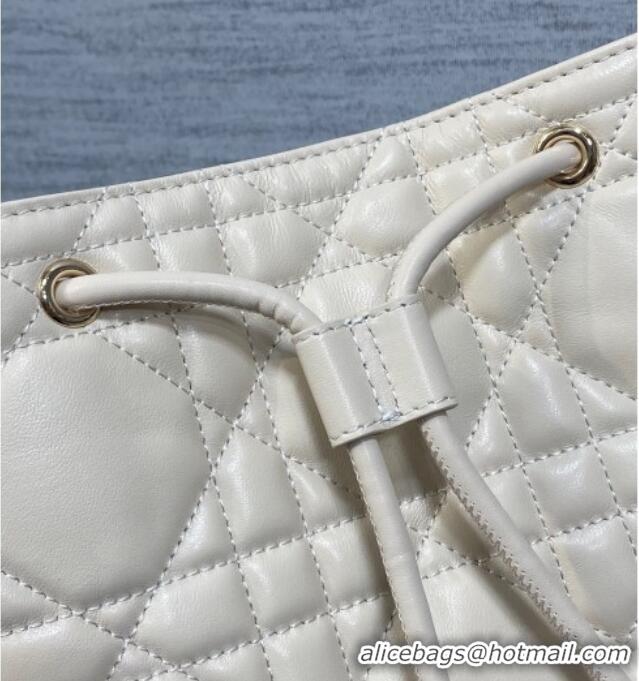 Buy Discount Dior Medium D-Motion Bag in Macrocannage Lambskin 0806 Ivory White 2025