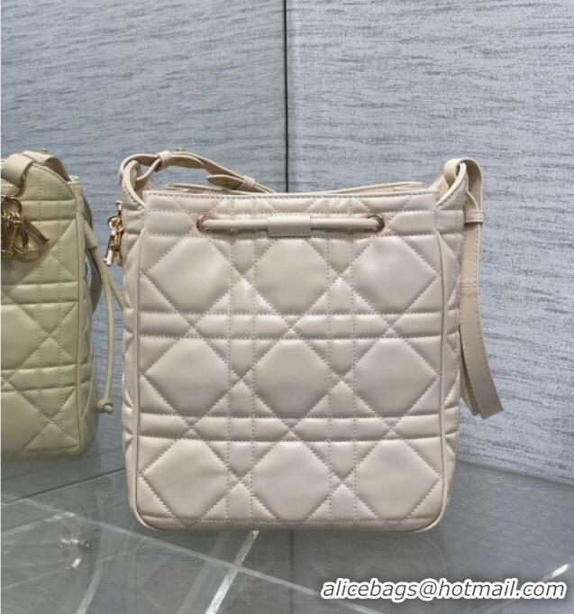 Buy Discount Dior Medium D-Motion Bag in Macrocannage Lambskin 0806 Ivory White 2025