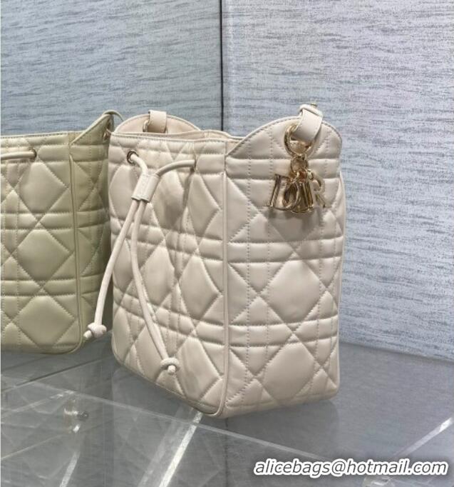 Buy Discount Dior Medium D-Motion Bag in Macrocannage Lambskin 0806 Ivory White 2025
