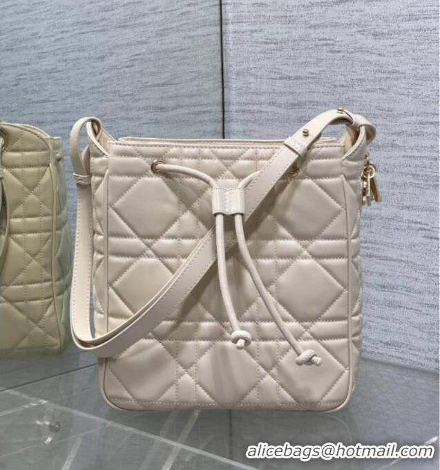 Buy Discount Dior Medium D-Motion Bag in Macrocannage Lambskin 0806 Ivory White 2025